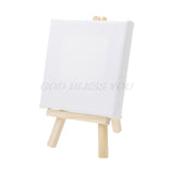 Mini Canvas And Natural Wood Easel Set For Art Painting Drawing Craft Wedding Supply