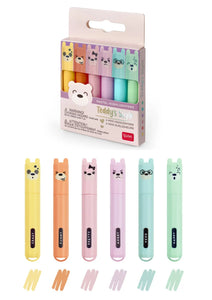 Set of 6 Mini Pastel Highlighters - Teddy's Style