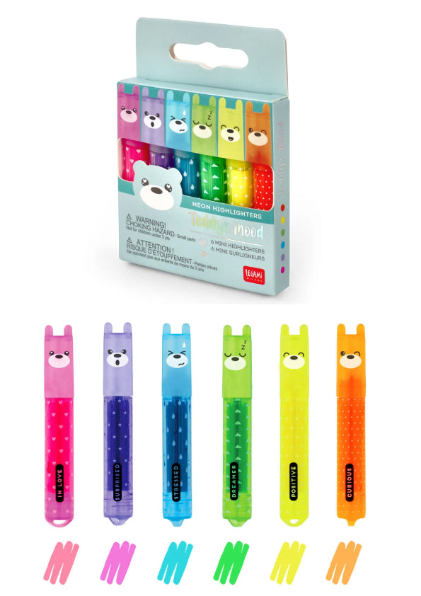 Legami Avocado 3-in-1 Highlighter - Pastel Green, Yellow, Orange Quick-Dry Marker