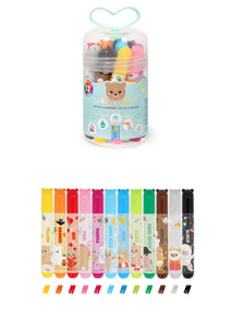 Set of 12 Markers - Teddy Friends