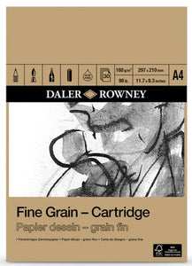 DALER ROWNEY A4 FINE GRAIN CARTRIDGE PAD 160GSM 30 SHEETS