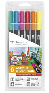 Dual Brush Pen Set -  Tombow - 6 pcs.