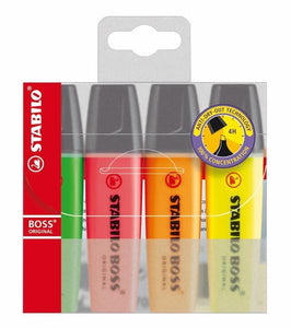 Stabilo Boss Highlighters Assorted Pack of 4