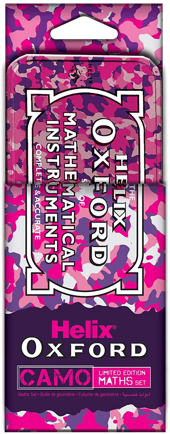Helix Oxford Camo Maths Set - Pink