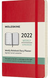 Moleskine 2022 12 month Weekly Notebook Diary Large Soft Covered Planner-Scarlet Red