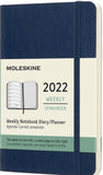 Moleskine 2022 12 month Weekly Notebook Diary Large Soft Covered Planner-Sapphire Blue