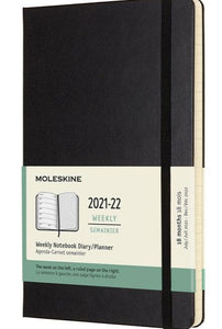 Moleskine 2022 18 month Weekly Notebook Diary Extra Large Hard Covered Planner - Black
