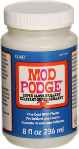 Mod Podge 8 oz Super Gloss Finish- brillant, one coat gloss finish.