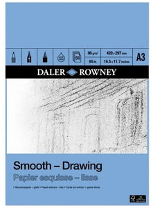 DALER ROWNEY A3 SMOOTH DRAWING PAD 96GSM 50 SHEETS