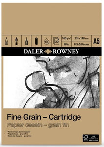 DALER ROWNEY A5 FINE GRAIN CARTRIDGE PAD 160GSM 30 SHEETS