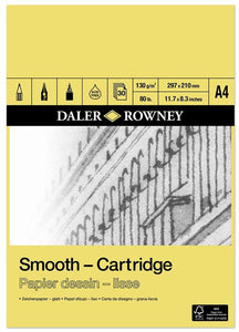 DALER ROWNEY A4 CARTRIDGE PAD 130GSM 30 SHEETS