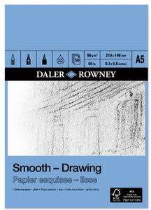 DALER ROWNEY A5 SMOOTH DRAWING PAD 96GSM 50 SHEETS