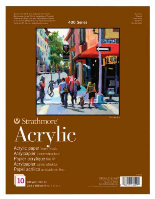 Acrylic paper 22,9 x 30,5 cm Strathmore 400 gm, 10 sheets