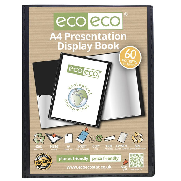 A4 50% Recycled 60 Pocket Presentation Display Book