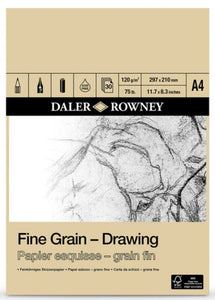 DALER ROWNEY A4 FINE GRAIN DRAWING PAD 120GSM 30 SHEETS