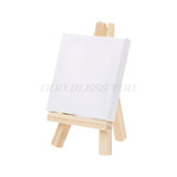 Mini Canvas And Natural Wood Easel Set For Art Painting Drawing Craft Wedding Supply