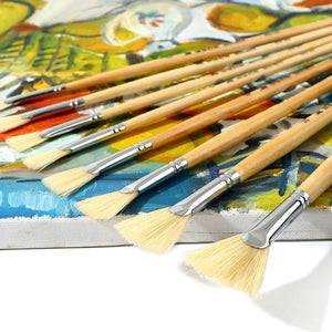 Fan Brush Bristle Brush Fish Tail Fan Pen Watercolor Gouache Oil Painting Acrylic Paint Pen Single
