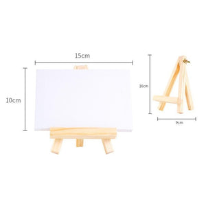 Mini Canvas And Natural Wood Easel Set For Art Painting Drawing Craft Wedding Supply Educational Toys for Children
