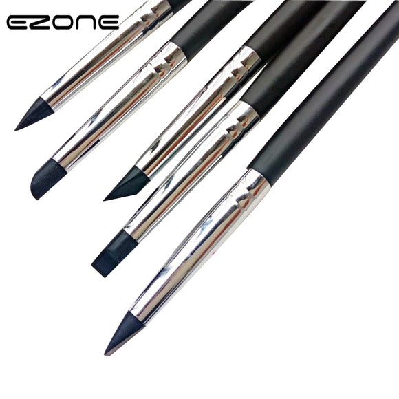 EZONE 5PCS Paint Brush For Gouache Acrylic Drawing Different Size Shape  Watercolor Oil Painting Silicone Brushes School Supply