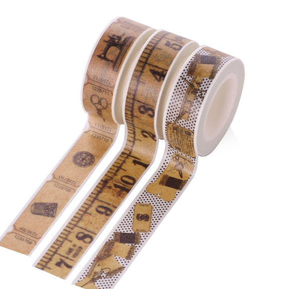 Vintage Ruler Washi Tape Ticket Masking Tape Stickers Scrapbooking