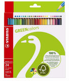 STABILO GREEN colors FSC-certified coloured pencil cardboard wallet of 24 colours