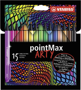 STABILO pointMAX premium fineliner - cardboard wallet of 15 colours - ARTY version